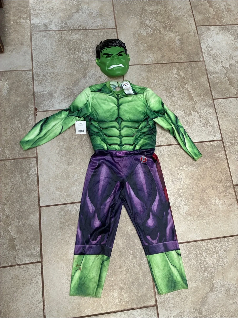 Marvel Hulk Green & Purple Muscle Costume with Mask